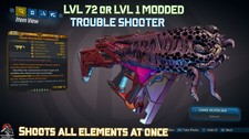 Borderlands 3 Modded LVL 1 or 72 TROUBLESHOOTER 🌈Rainbow Gun -  PC PS4 PS5 XBOX