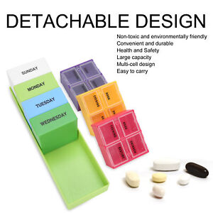 Portable Pills Organizer Box Container Large Capacity Weekly Medicine Jewelr Aug
