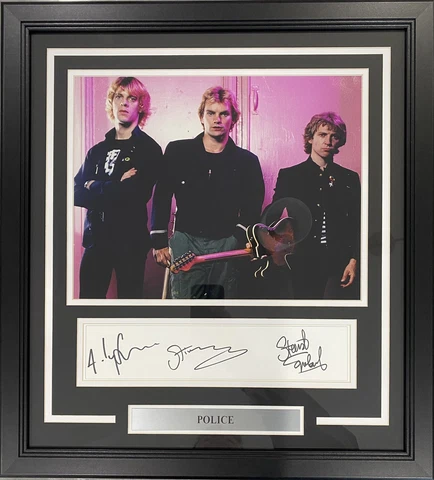 The Police Signed Sting Autographed Photo Display Stewart Copeland Andy Summers Cover