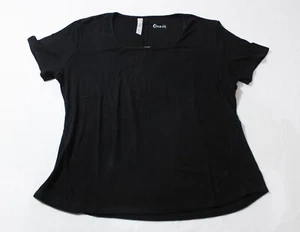 Zyia Active Womens Amara Short Sleeve Square Neck T-Shirt DM3 Black Size 3XL NWT - Picture 1 of 6