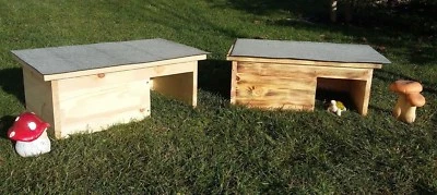 EIGENE HERSTELLUNG Schildkrötenhaus Terrarium Schutzhaus handgemacht Windfang 8 Varianten Heu Stroh