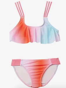 Volcom L13428 Girls Multicolor Fun Dip Crop Swim Set Size 12 - Picture 1 of 3