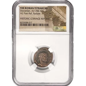 Tetrarquía Romana, Diocleciano, AD 284-305 Reforma Histórica de Monedas NGC Moneda Antigua - Imagen 1 de 3