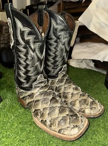 Herren Pirarucu Fischschuppen Western Cowboystiefel von Ranchers - Bild 1 von 9