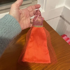 Barbie Doll Fashion Fever Orange Metallic Party Dress Gown Clothes Gold - Picture 1 of 7