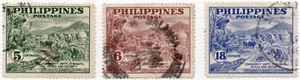PHILIPPINES SET OF THREE GUARDING PEACEFUL LABOUR STAMPS 1951 FINE USED HINGED - Picture 1 of 2