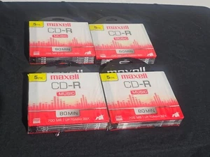 Maxell 4 X 5PK CD-R Music Audio Recording 32x 80 Min 700 MB Compact Disc NEW! - Picture 1 of 1