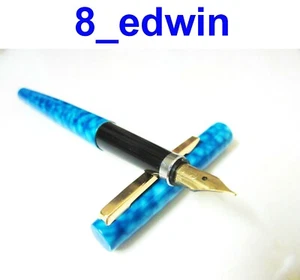 Beautiful Vintage Ocean Waves Patterned Blue Fountain Pen - Picture 1 of 6