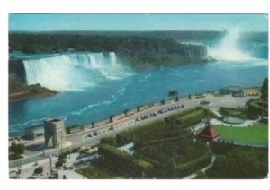Niagara Falls Showing Oakes Gardens, Vintage 1967 Chrome Aerial View Postcard - Picture 1 of 2