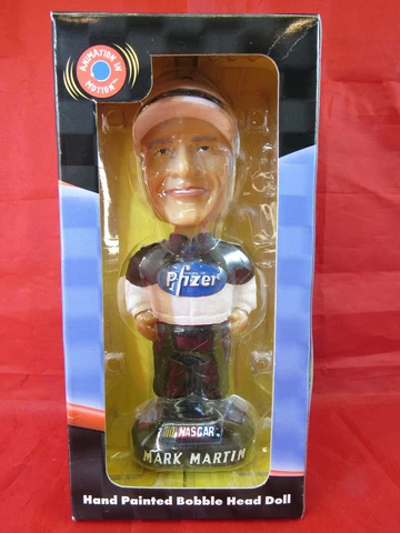 Mark Martin!! Hand Painted Bobble Head Doll NASCAR Pfizer bOBBLE dOBBLE Cover
