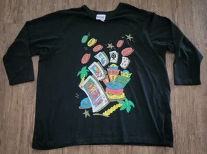 Casual By Dobie Vintage Sparkle Glitter Casino Palm Tree Women Plus Size 3XL - Picture 1 of 5