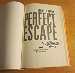 Jennifer Brown Teen Fiction Author Autographed Book "Perfect Escape" - Picture 1 of 4