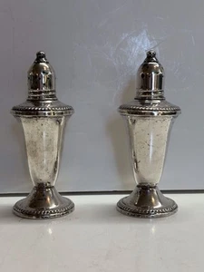 Set of Duchin Creations Sterling Silver Weighted Salt Pepper Shakers Glass Lined - Picture 1 of 24