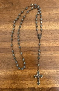 Turquoise Rosary Beaded Necklace Religious Holy Rosary 24” - Picture 1 of 3