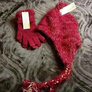 Lady's CAPELLI newyork winter hat and gloves set O.S (#363) - Picture 1 of 5
