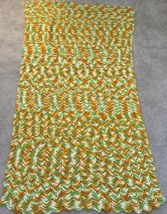 "Sofá afgano Chevron hecho por la abuela manta verde mostaza 47X78"" acrílico de colección" - Imagen 1 de 6