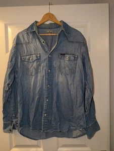 Camicia vintage Wrangler denim taglia grande vestibilità casual ottime condizioni - Foto 1 di 10