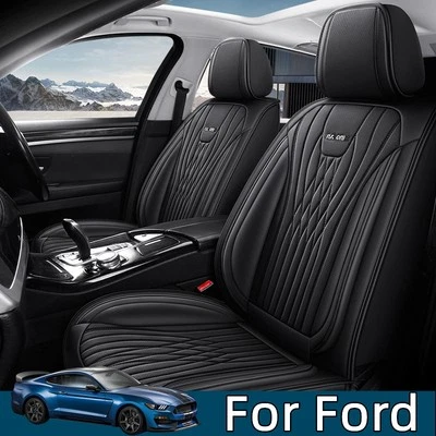 Juego completo de funda de asiento de cuero PU de 5 asientos para Ford Mustang Figo Escape Edge Ranger Foto 1 de 4