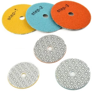 3 Step Polishing Pads 2PCS Dry Wet 4 Inch Grinding Wheel for Granite Cement - Picture 1 of 18