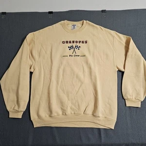 NWOT Jerzees Large Yellow Embrodered "Grandpa's Pit Crew" Sweatshirt - Picture 1 of 7