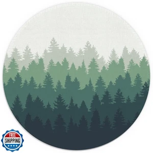 TuY-MouseP-016 Forest Nature Mouse Pad, Watercolor Evergreen Landscape Woodla - Picture 1 of 5