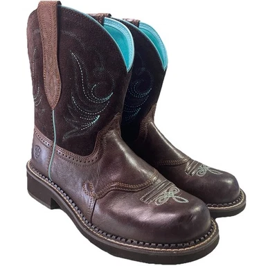 Ariat Fatbaby Mujer Botas Heritage Vaquera Occidental Vaquero Rodeo Marrón y Verde azulado 9.5B Foto 1 de 4