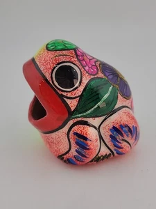 Talavera FROSCH handbemalt mexikanische Volkskunst terrakotta bunt! Süßigkeiten Qtips... - Bild 1 von 9