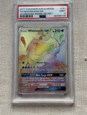 2017 Pokemon: WISHIWASHI GX 151/145 Guardians Rising  Secret - Mint - PSA 9 💥 - Image 1 of 2