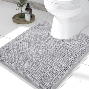 Luxury Chenille Toilet Rugs U-Shaped 24x20, Soft Absorbent Non-Slip Contour B... - Picture 1 of 7