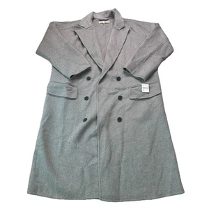 NWT Free People Adore You Longline Wool Blend Slouchy Collard Grey Coat Size XL - Picture 1 of 16
