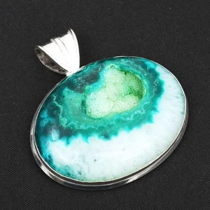 Botswana Agata Druzy Gemma Ciondolo Fatto a Mano Gioielli Regalo per Lei 2" AP-60201 - Foto 1 di 1