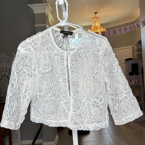 R&M Richard’s Size 6 White Floral Lace Jacket - Picture 1 of 1