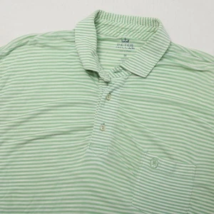 Peter Millar Poloshirt Herren M grün weiß gestreift Seaside Wash Golf Stretch Logo - Bild 1 von 11