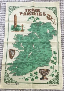 NOS- Vintage Fingal Tea Towel- IRISH FAMILIES- 100% Irish Linen - Picture 1 of 7
