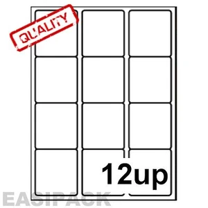 10000 Hojas Dirección Láser Inyección de Tinta ETIQUETAS 12 UP 63 x72mm - Imagen 1 de 1
