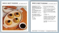Bird's Nest Pudding #16 Hot Puddings Marguerite Patten's 1967 Recipe Card
