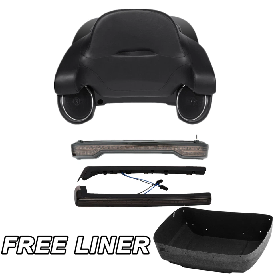 Altavoces de luz de freno LED trasera y lateral King Trunk Pad aptos para Harley Touring 14-Up Foto 1 de 4