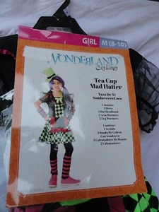Alice in Wonderland Tea cup Mad Hatter Girls Costume Size 8-10 Green - Picture 1 of 4