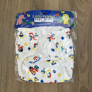 Little Wishes Vintage Pilchers Waterproof Pants Sz 1 Blue & White Print New - Picture 1 of 4