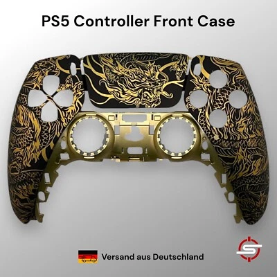 PS5 Controller Gold Dragon Design Gehäuse Zubehör Case Schale Mod Front S4M1 - Bild 1 von 3