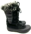 North Face Black Snow Boots Mid Calf Suede Faux Fur Lace Up Rubber Sole Size 9
