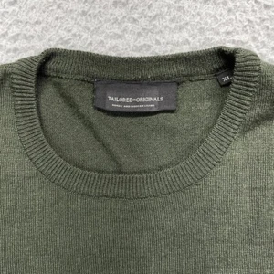 Tailored Originals Wool Sweater Mens XLarge Olive Pullover Long Sleeve Crew Neck - Picture 1 of 14