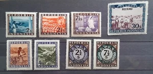 Indonesia 1948/49 Regional,Postage Due 8 Value MNH, MH Vienna Print K47 - Picture 1 of 1