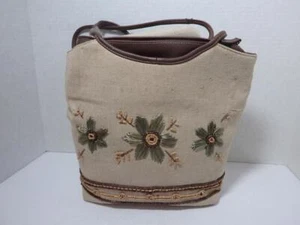 Frankie and Johnnie New Purse Handbag Emblemished with Flowers Brown & Tan - Picture 1 of 5