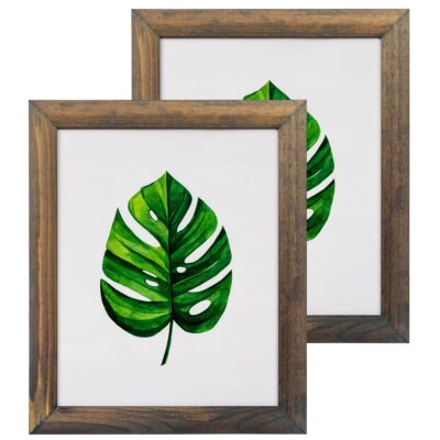 Marcos de fotos de madera rústica - Madera maciza natural - Pantalla de mesa de montaje en pared Foto 1 de 4