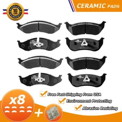 Front and Rear Ceramic Disc Brake Pads for 2003 2004 2005 2006 Jeep Wrangler - Image 1 of 4