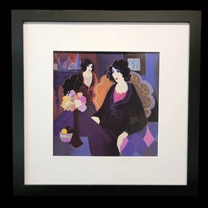 Itzchak Tarkay Sisters Signed in the Print Custom Framed Matted Print - Picture 1 of 5