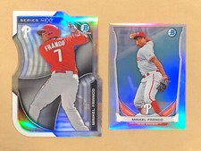 2- Maikel Franco: 2014 Bowman Chrome Mini #BM-PP1, 2015 Bowman Chrome #SN-MF 