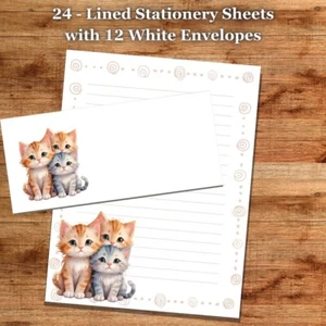 24 - linierte Schreibwarenblätter mit 12 weißen Umschlägen - Frühlingsmotiv #028 - Bild 1 von 2