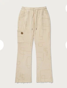 Honor The Gift Sweatpants Size Medium Novelty Printed Terry Pant Bone Men - Picture 1 of 10